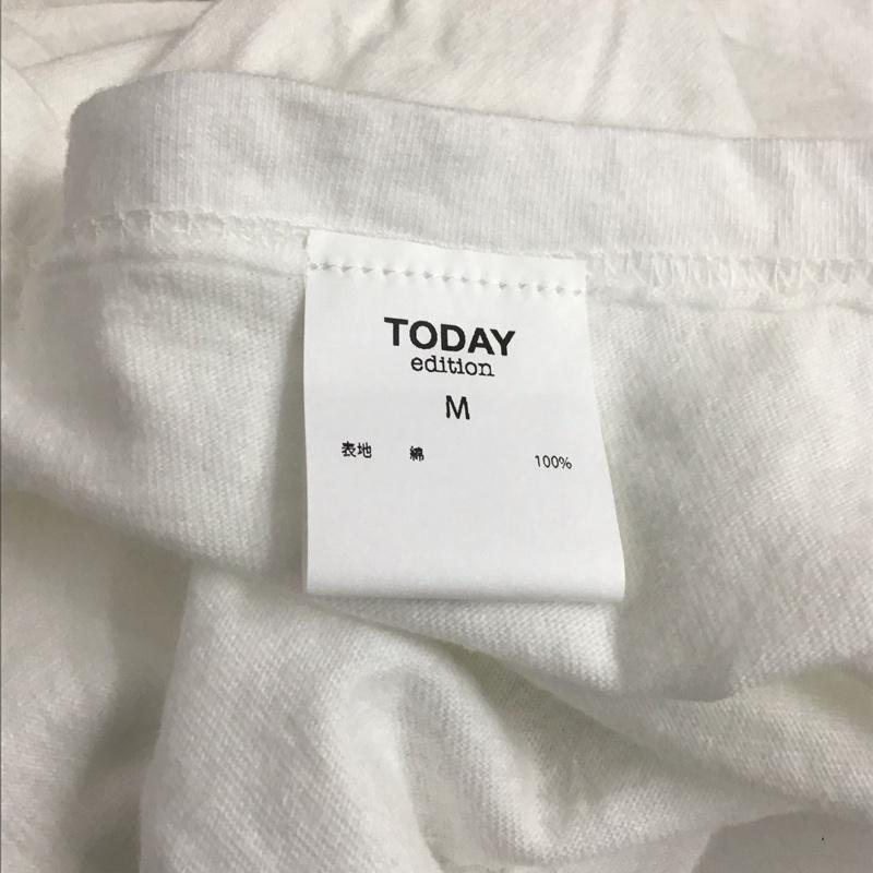 トゥデイエディション TODAY edition Tシャツ 半袖 半袖カットソー プリントTシャツ クルーネックカットソー M ロゴ、文字 白 / ホワイト / メンズ USED 古着 中古 10150894