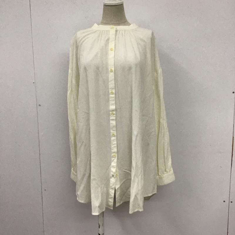 グローバルワーク GLOBAL WORK シャツ、ブラウス 長袖 GW620511AD 2WAY レーヨンロングシャツ バンドカラー チュニック M 無地 アイボリー / アイボリー / レディース USED 古着 中古 10109025