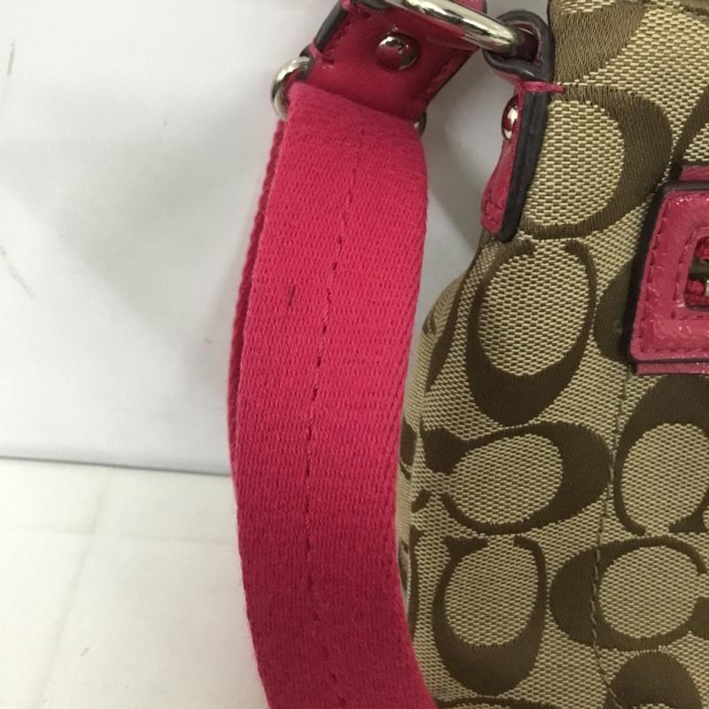 コーチ COACH ショルダーバッグ ショルダーバッグ ロゴ、文字 ベージュ / ベージュ / X 桃 / ピンク / レディース USED 古着 中古 10131243