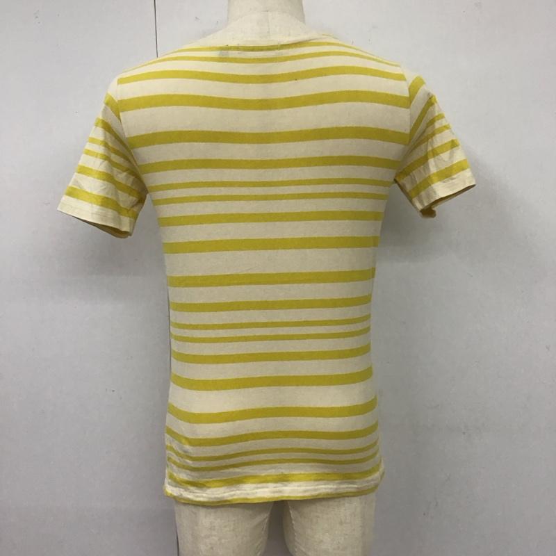 ハレ HARE Tシャツ 半袖 半袖Tシャツ プリントTシャツ 半袖カットソー S ボーダー柄 白 / ホワイト / X 黄 / イエロー /  メンズ USED 古着 中古 10113138
