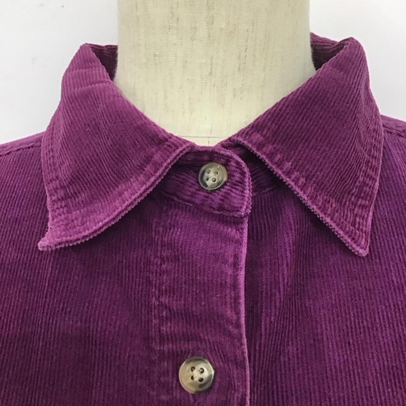 古着 USED シャツ、ブラウス 長袖 長袖シャツ 無地シャツ カラーシャツ コーデュロイシャツ ディズニー XL 刺繍 紫 / パープル / レディース USED 古着 中古 10125270