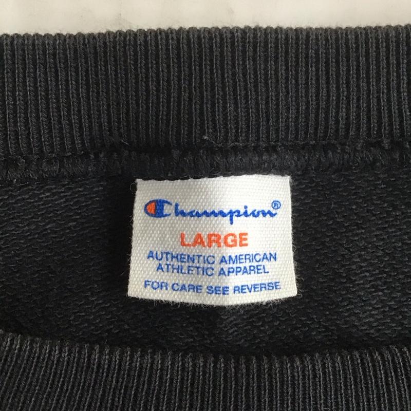 チャンピオン Champion トレーナー 長袖 C8-P020 スウェット L ロゴ、文字 黒 / ブラック / メンズ USED 古着 中古 10107824