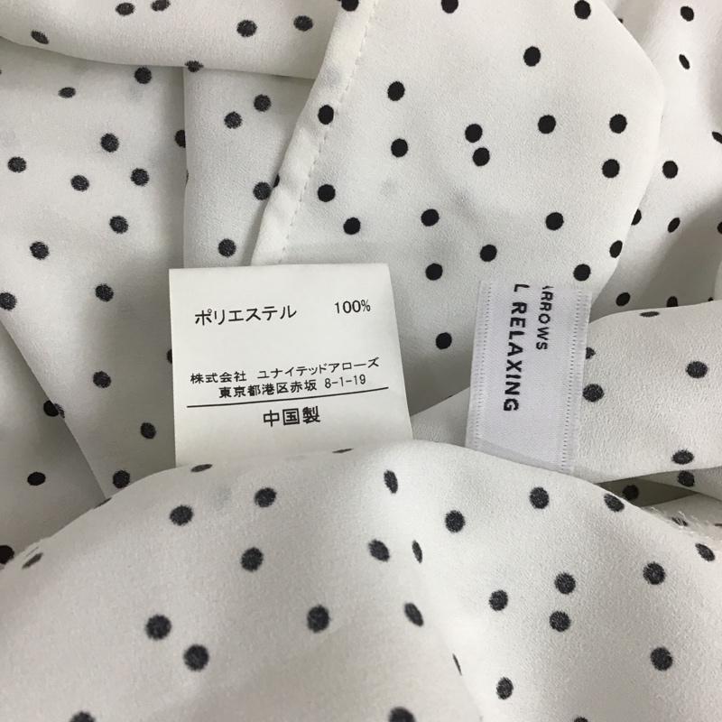 ユナイテッドアローズグリーンレーベルリラクシング UNITED ARROWS green label relaxing カットソー 長袖 長袖カットソー プリントカットソー クルーネック ドット 白 / ホワイト / レディース USED 古着 中古 10132954