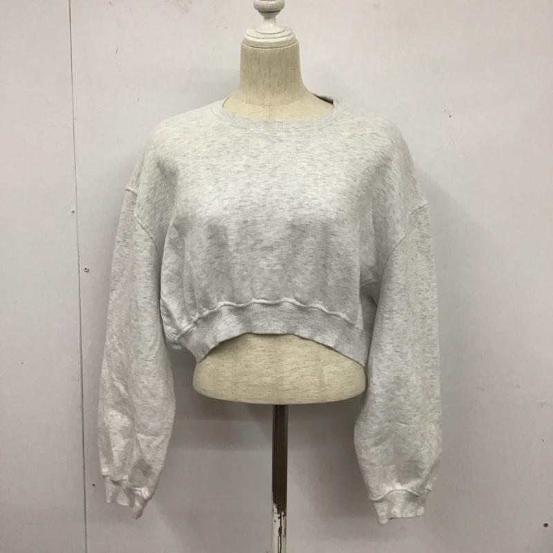 ザラ ZARA トレーナー 長袖 長袖トレーナー スウェット クルーネック プルオーバー S 無地 灰 / グレー / レディース USED 古着 中古 10126953