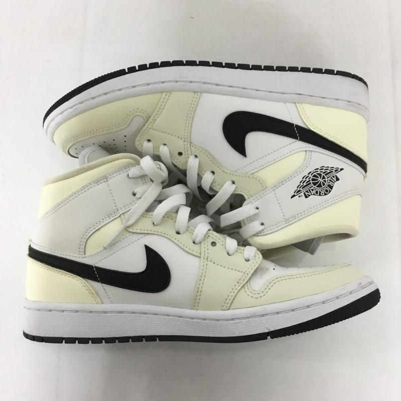 ナイキ NIKE スニーカー スニーカー BQ6472-121 WMNS AIR JORDAN 1 MID 24.5cm 箱有 24.5cm ロゴ、文字 白 / ホワイト / X オフホワイト / オフホワイト / X 黒 / ブラック / レディース USED 古着 中古 10128228