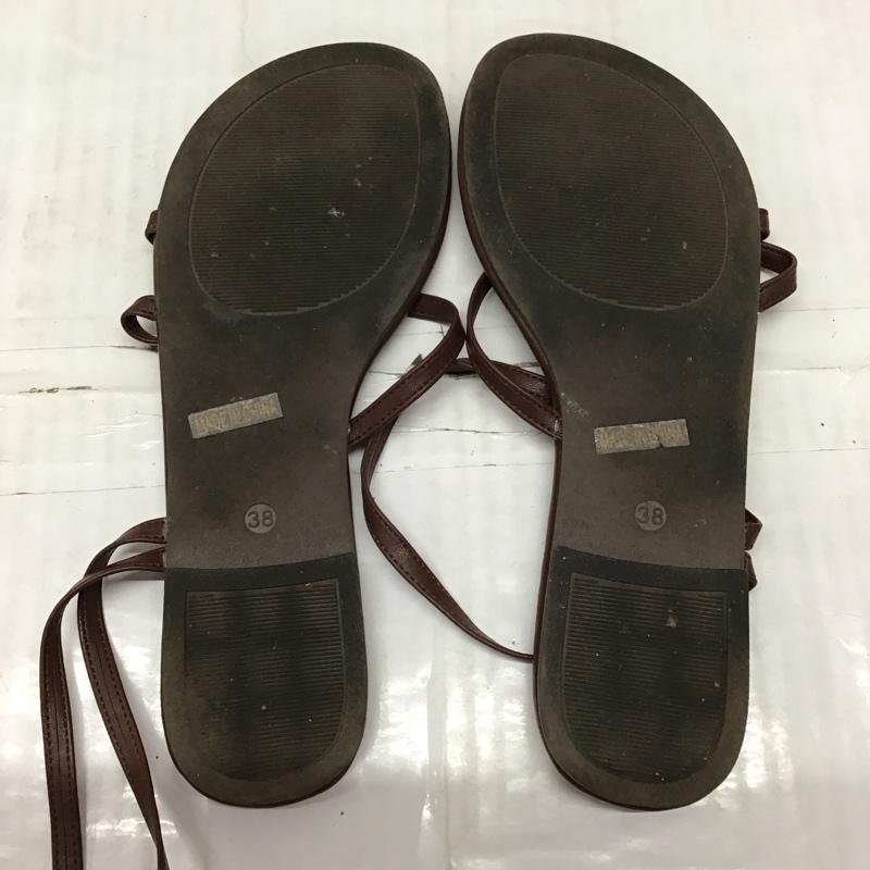 アーバンリサーチ URBAN RESEARCH サンダル サンダル ストラップ アシンメトリー 38 無地 茶 / ブラウン / レディース USED 古着 中古 10116253