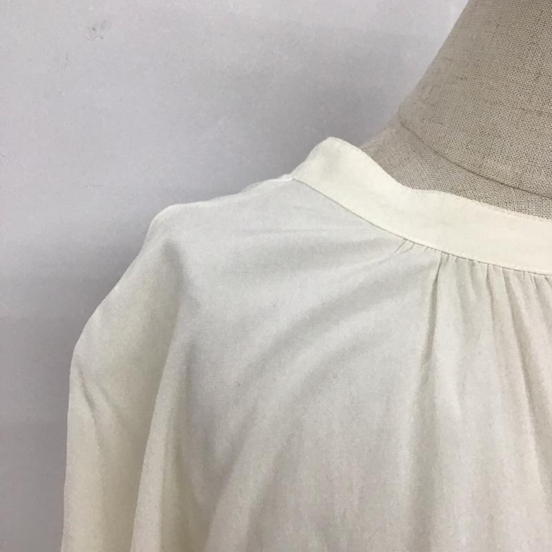 グローバルワーク GLOBAL WORK シャツ、ブラウス 長袖 GW620511AD 2WAY レーヨンロングシャツ バンドカラー チュニック M 無地 アイボリー / アイボリー / レディース USED 古着 中古 10109025