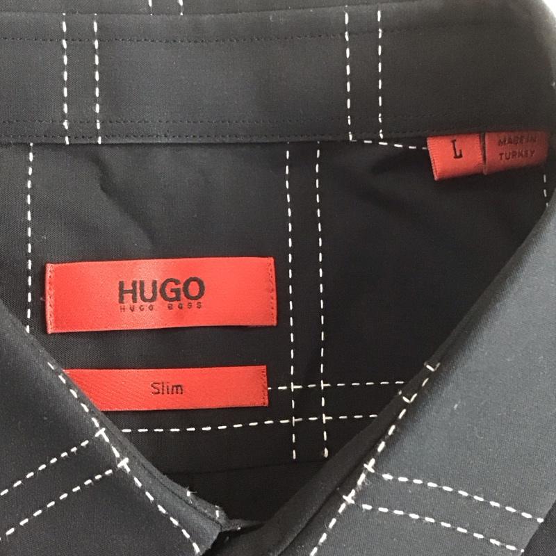 ヒューゴボス HUGO BOSS シャツ、ブラウス 長袖 長袖シャツ チェックシャツ カラーシャツ 長袖カットソー L チェック 紺 / ネイビー /  メンズ USED 古着 中古 10110388