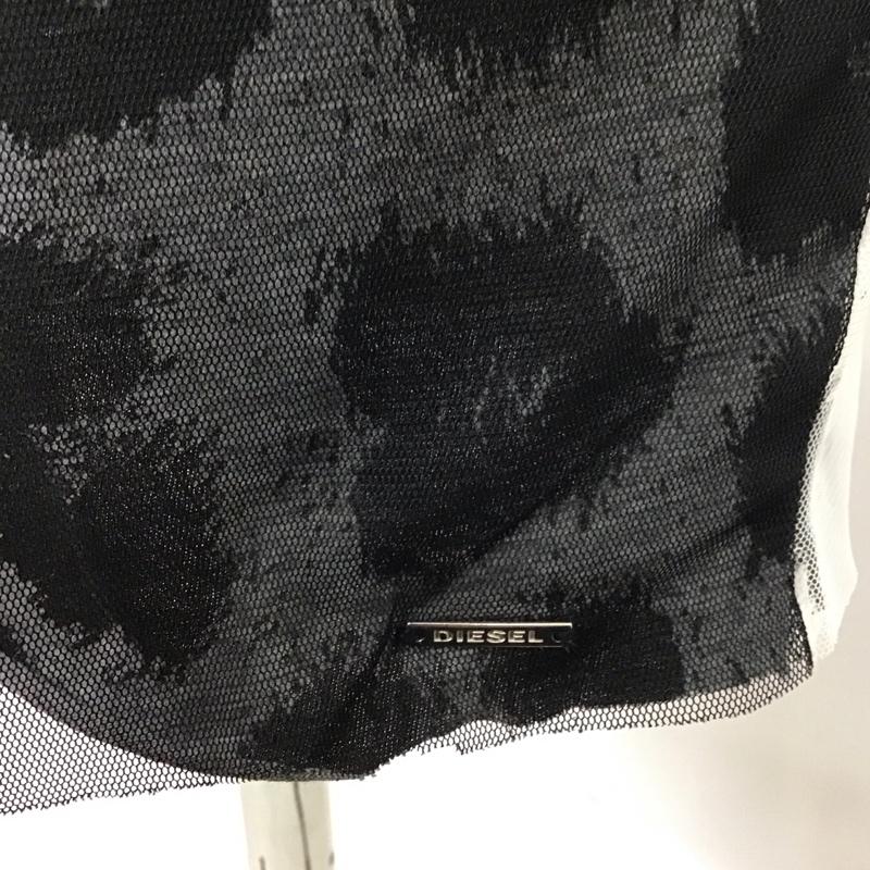 ディーゼル DIESEL トップス トップス ノースリーブ チュール XS ヒョウ柄・レオパード柄 黒 / ブラック / X 白 / ホワイト / レディース USED 古着 中古 10114467