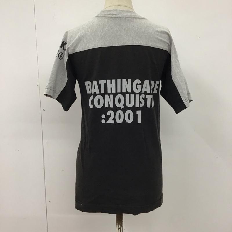 アベイシングエイプ A BATHING APE Tシャツ 半袖 半袖カットソー プリントTシャツ クルーネックカットソー XS プリント 黒 / ブラック / X 灰 / グレー / レディース USED 古着 中古 10117500
