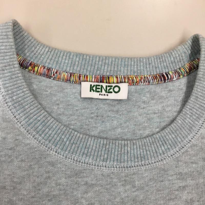 ケンゾー KENZO トレーナー 長袖 長袖トレーナー スウェット クルーネック リブスウェットカットソー M ロゴ、文字 水色 / ライトブルー /  メンズ USED 古着 中古 10116587