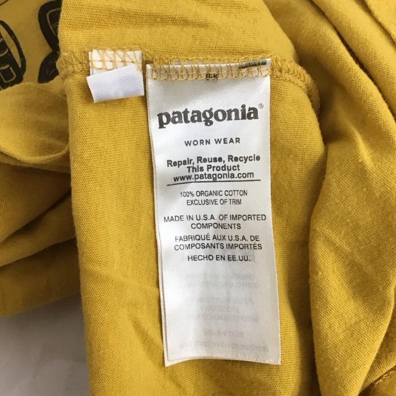 パタゴニア patagonia Tシャツ 半袖 半袖カットソー プリントTシャツ クルーネックカットソー S プリント 黄 / イエロー / メンズ USED 古着 中古 10131162