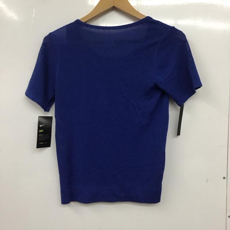 ナイキ NIKE Tシャツ 半袖 AT0579-438 DRI-FIT メッシュ タグ付き S ワンポイント 青 / ブルー / レディース USED 古着 中古 10135607