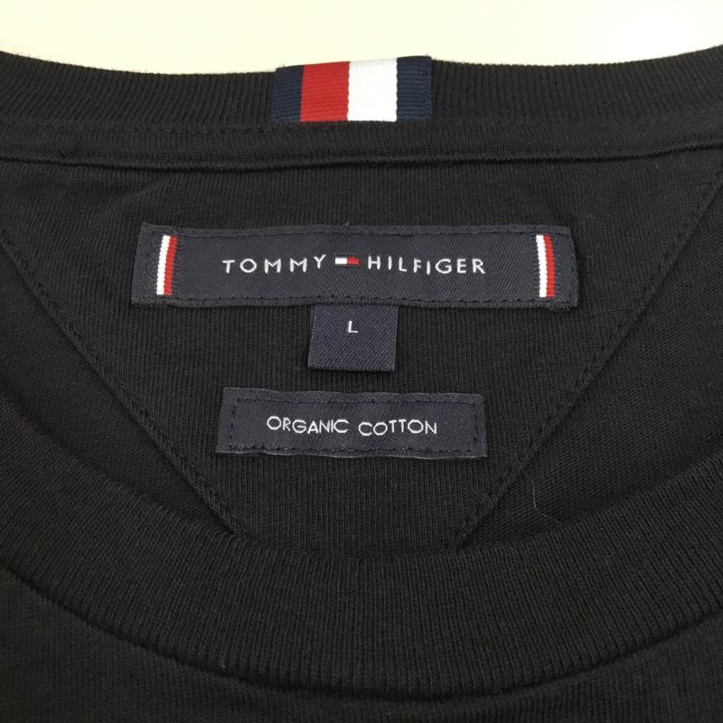トミーヒルフィガー TOMMY HILFIGER Tシャツ 半袖 半袖カットソー プリントTシャツ クルーネックカットソー L ロゴ、文字 黒 / ブラック /  メンズ USED 古着 中古 10109360