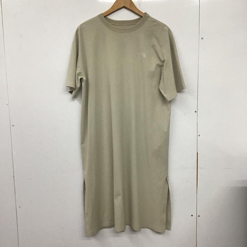 ザノースフェイス THE NORTH FACE ワンピース ひざ丈スカート NTW12266 テックラウンジワンピース M ロゴ、文字 ベージュ / ベージュ / レディース USED 古着 中古 10139734