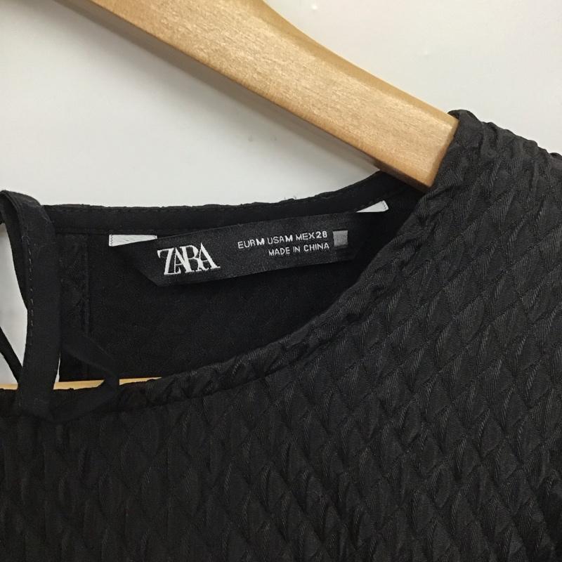 ザラ ZARA シャツ、ブラウス 長袖 M 無地 白 / ホワイト / X 黒 / ブラック / レディース USED 古着 中古 10137412