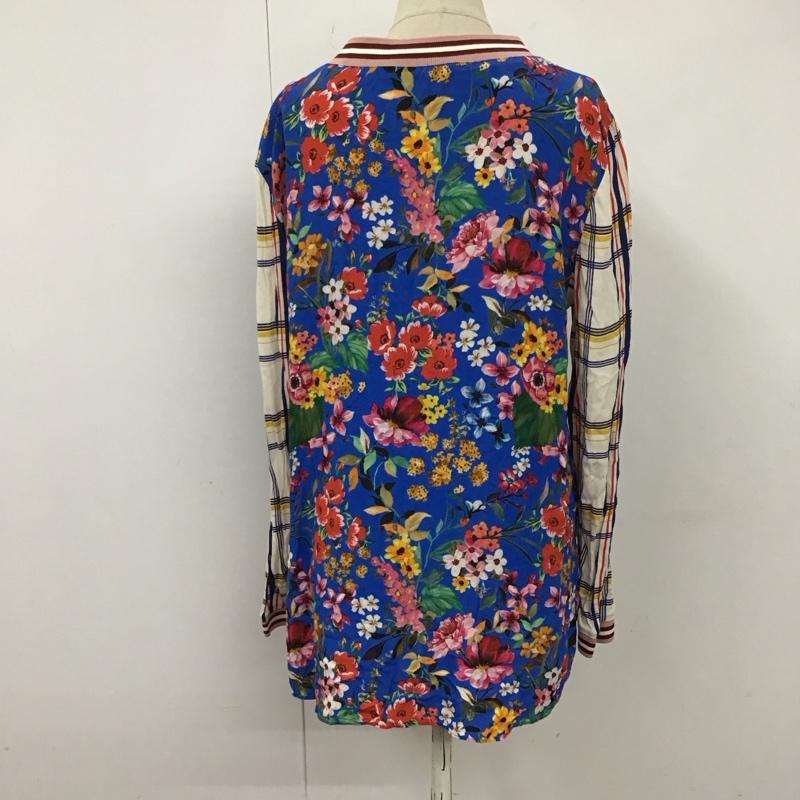 ザラ ZARA カットソー 長袖 M チェック X 花柄 マルチカラー / マルチカラー / レディース USED 古着 中古 10124898