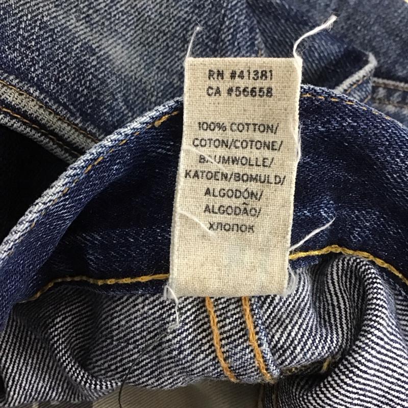 ダブルアールエル RRL パンツ デニム、ジーンズ デニムパンツ ストレートパンツ ワイドパンツ カジュアルパンツ ダメージ加工 32インチ 無地 インディゴ / インディゴ / メンズ USED 古着 中古 10109310