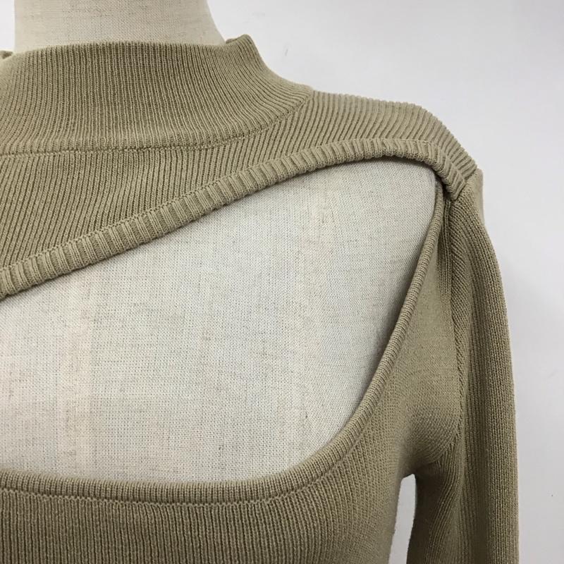 ムルーア MURUA ニット、セーター 長袖 012152605701-01 変形ネックニットカットソー 長袖ニットカットソー FREE 無地 ベージュ / ベージュ / レディース USED 古着 中古 10120938