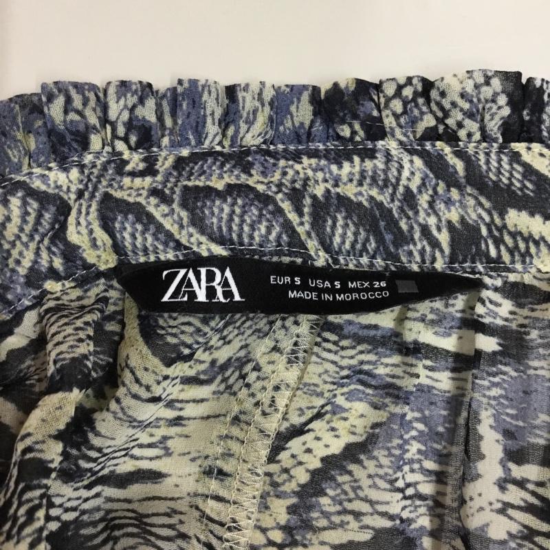 ザラ ZARA カットソー 長袖 8541 217 330 シアー スキッパー S ヘビ柄 マルチカラー / マルチカラー /  レディース USED 古着 中古 10112264