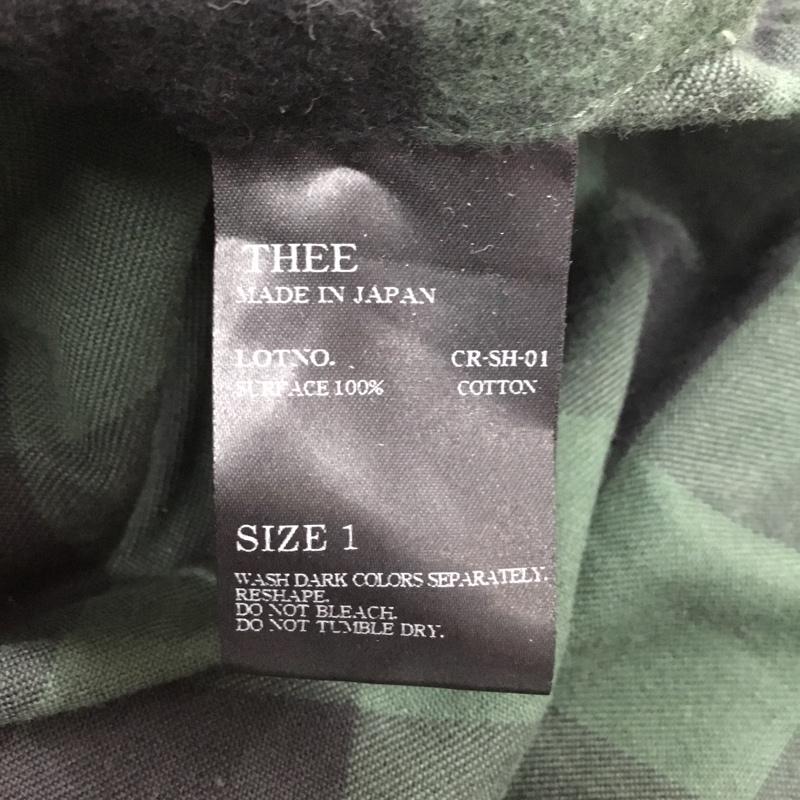 シー THEE シャツ、ブラウス 長袖 CR-SH-01 チェックフランネルシャツ 1 チェック 緑 / グリーン / X 黒 / ブラック / メンズ USED 古着 中古 10114813