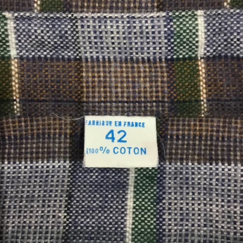 古着 USED シャツ、ブラウス 長袖 長袖シャツ チェックシャツ カラーシャツ 長袖カットソー 古着 フランス グランパシャツ 42 チェック マルチカラー / マルチカラー /  メンズ USED 古着 中古 10109590