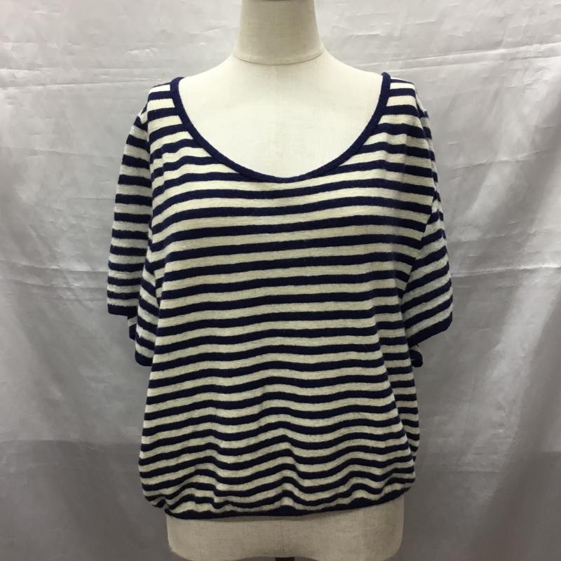 マカフィー MACPHEE カットソー 半袖 半袖カットソー ボーダーTシャツ クルーネックカットソー 1 ボーダー柄 白 / ホワイト / X 紺 / ネイビー / レディース USED 古着 中古 10118459