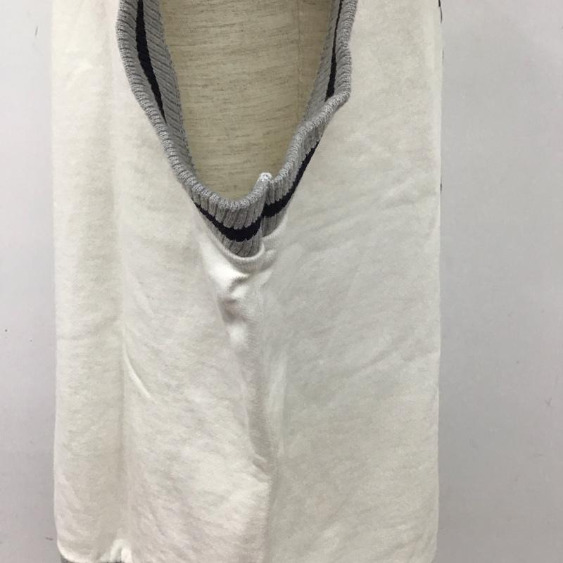ザラ ZARA ベスト ベスト 7878 303 250 Vネック スウェット L ロゴ、文字 アイボリー / アイボリー / X 灰 / グレー / X 黒 / ブラック / メンズ USED 古着 中古 10109651