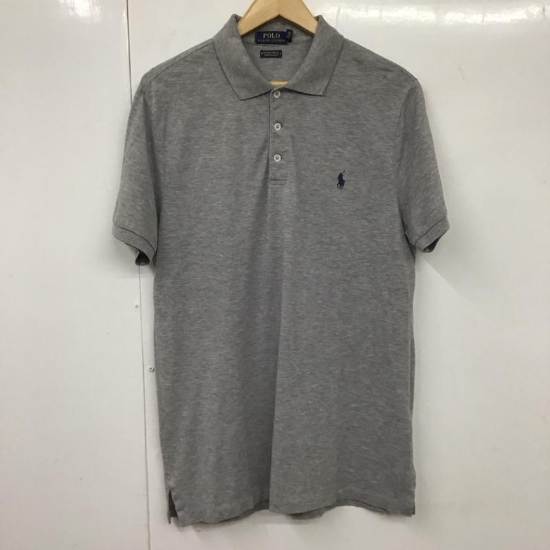 ポロラルフローレン POLO RALPH LAUREN ポロシャツ 半袖 半袖ポロシャツ 半袖カットソー カラーシャツ M ロゴ、文字 灰 / グレー / メンズ USED 古着 中古 10131487