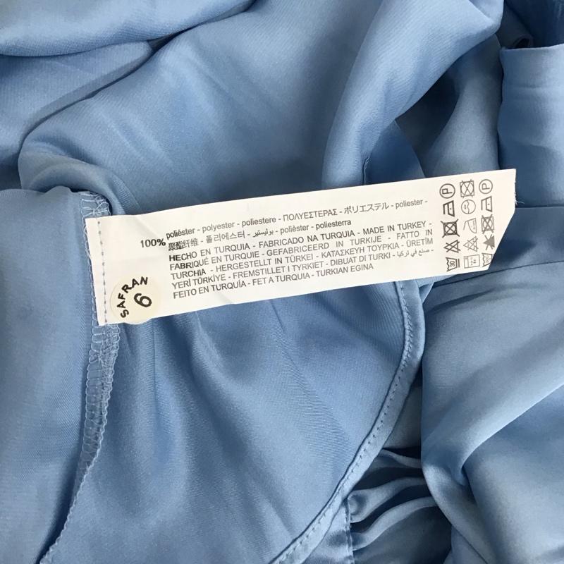 ザラ ZARA シャツ、ブラウス 長袖 2492 056 406 タグ付き ボウタイ付き プルオーバー M 無地 水色 / ライトブルー / レディース USED 古着 中古 10112650