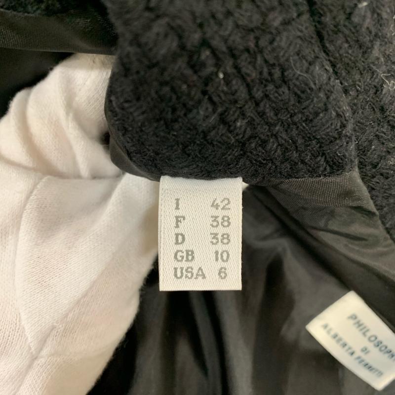 フィロソフィーアルベルタフェレッティー PHILOSOPHY DI ALBERTA FERRETTI コート コート一般 42 無地 黒 / ブラック / レディース USED 古着 中古 10012462