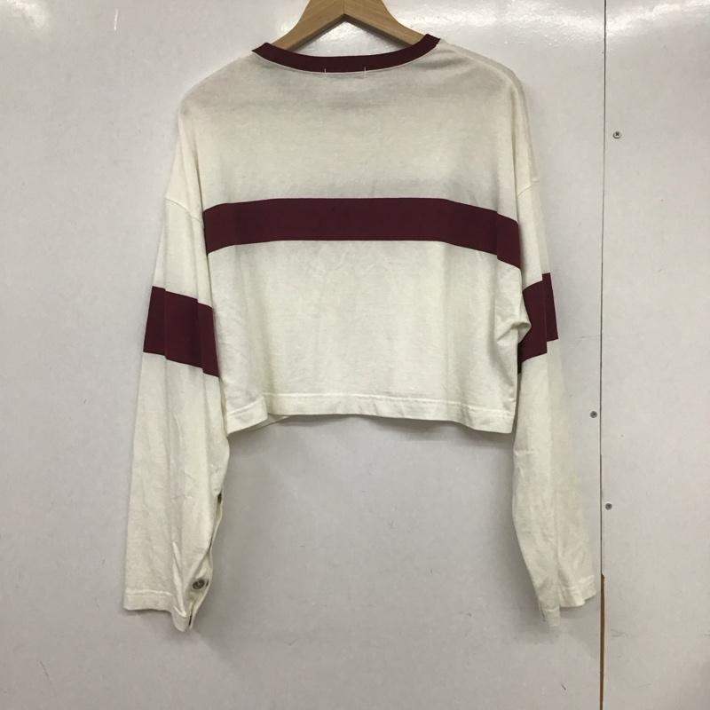 ジーナシス JEANASIS Tシャツ 長袖 JS064216MN アソートボーダーショート FREE 無地 白 / ホワイト / X えんじ / ワインレッド / レディース USED 古着 中古 10132783