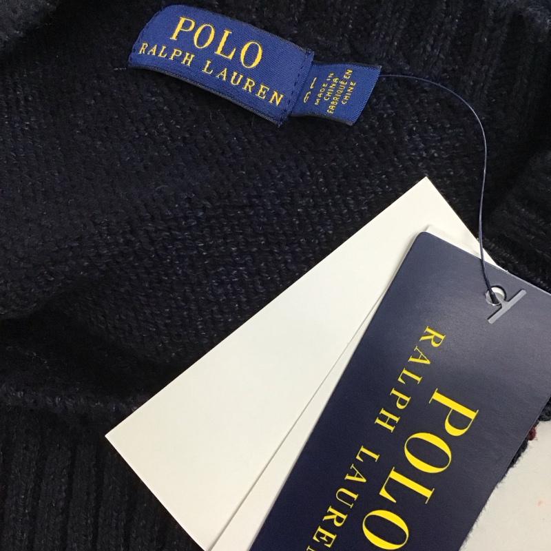 ポロラルフローレン POLO RALPH LAUREN ニット、セーター 長袖 長袖ニットカットソー ニット セーター クルーネックニット L プリント 紺 / ネイビー /  レディース USED 古着 中古 10113757