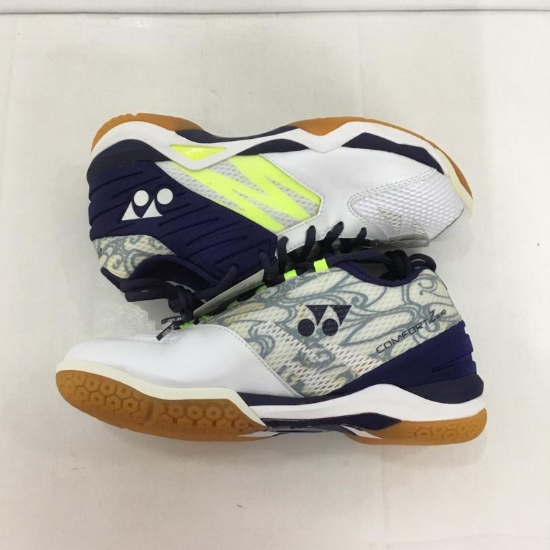 ヨネックス YONEX カジュアルシューズ カジュアルシューズ SHBCFZWMD POWERCUSHIONCOMFORTZWIDEMID ワークッションコンフォートZワイドミッド バドミントンシューズ 25.5cm 無地 白 / ホワイト / X 紺 / ネイビー / メンズ USED 古着 中古 10125888