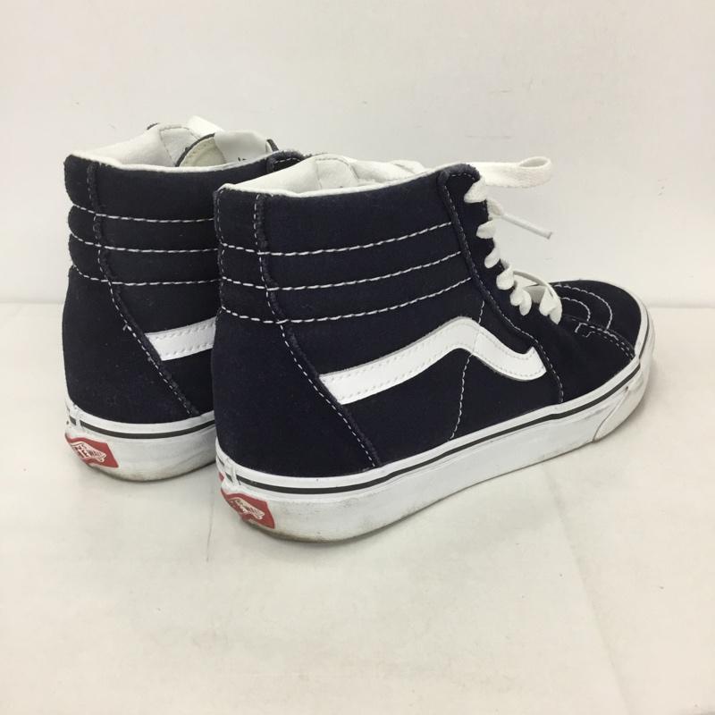 バンズ VANS スニーカー スニーカー 721356 OLD SKOOL ハイカット 23.5cm 23.5cm ロゴ、文字 白 / ホワイト / X 紺 / ネイビー / レディース USED 古着 中古 10127779