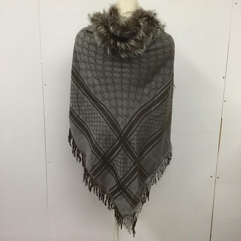 グッチ GUCCI ストール ストール一般 フォックスファーストール ロゴ、文字 灰 / グレー / X 茶 / ブラウン / レディース USED 古着 中古 10132548