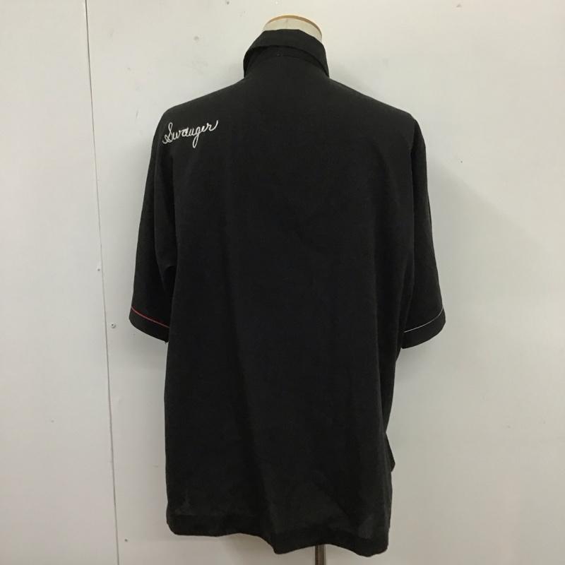 キングルイ King Louie シャツ、ブラウス 半袖 半袖シャツ カラーシャツ 半袖カットソー ボーリングシャツ 古着 80s L ロゴ、文字 黒 / ブラック / メンズ USED 古着 中古 10106834