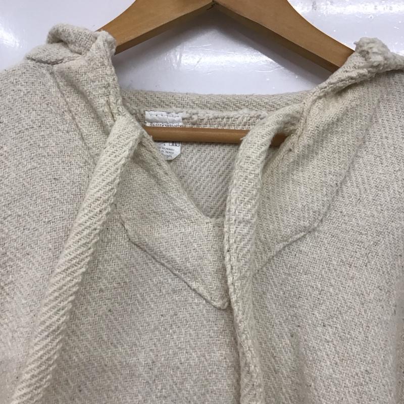 ステューシー STUSSY パーカー 長袖 メキシカンパーカー Vネック 長袖パーカー XL ロゴ、文字 白 / ホワイト / メンズ USED 古着 中古 10138597