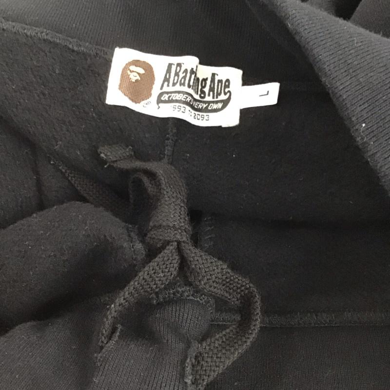 アベイシングエイプ A BATHING APE パンツ ワークパンツ、ペインターパンツ ワークパンツ ワイドパンツ カジュアルパンツ L ロゴ、文字 黒 / ブラック / メンズ USED 古着 中古 10132705