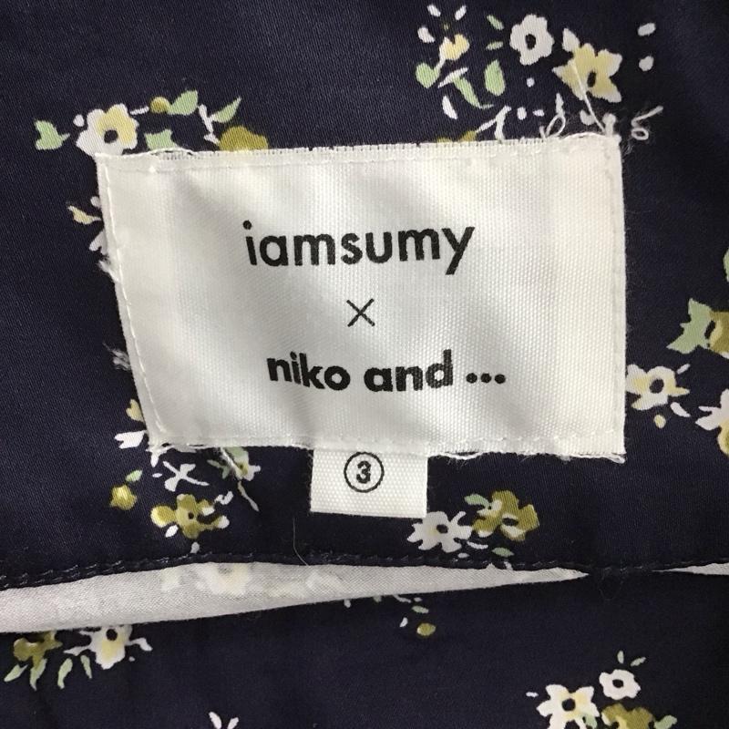 ニコアンド niko and... スカート ロングスカート ×iamsumy S212FM03TO FREE 総柄 X 花柄 紺 / ネイビー / レディース USED 古着 中古 10139356