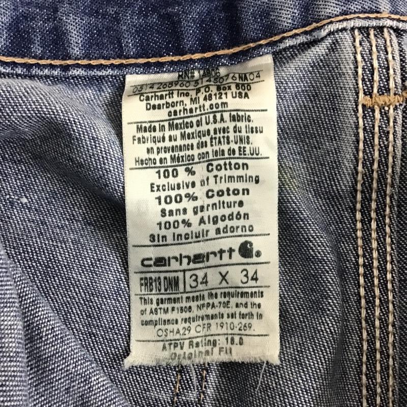 カーハート Carhartt パンツ デニム、ジーンズ デニムパンツ ワイドパンツ カーゴパンツ ワークパンツ 34 無地 インディゴ / インディゴ / メンズ USED 古着 中古 10105586