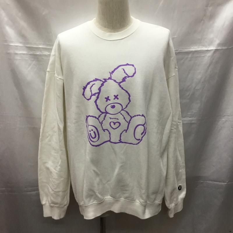 イーストクンスト ISTKUNST トレーナー 長袖 L プリント 白 / ホワイト / メンズ USED 古着 中古 10108896