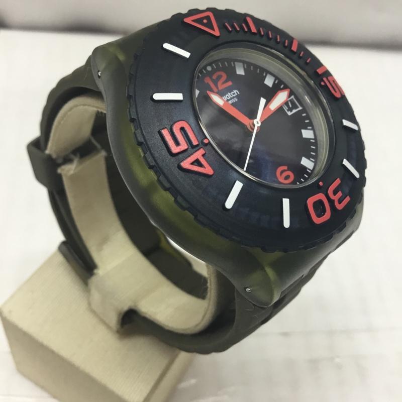 スウォッチ Swatch 腕時計 アナログ(クォーツ式) ロゴ、文字 カーキ / カーキ / メンズ USED 古着 中古 10114207