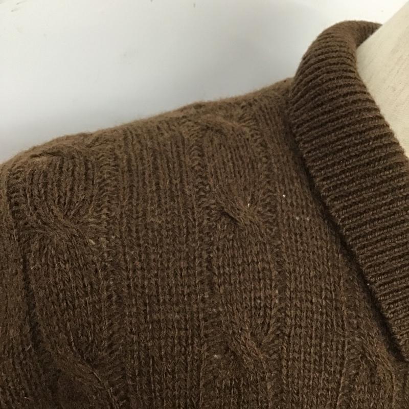 ポロバイラルフローレン Polo by RALPH LAUREN ニット、セーター 長袖 L 無地 茶 / ブラウン / メンズ USED 古着 中古 10105991