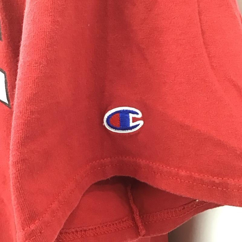 チャンピオン Champion Tシャツ 半袖 半袖カットソー プリントTシャツ クルーネックカットソー L プリント 赤 / レッド / メンズ USED 古着 中古 10107302