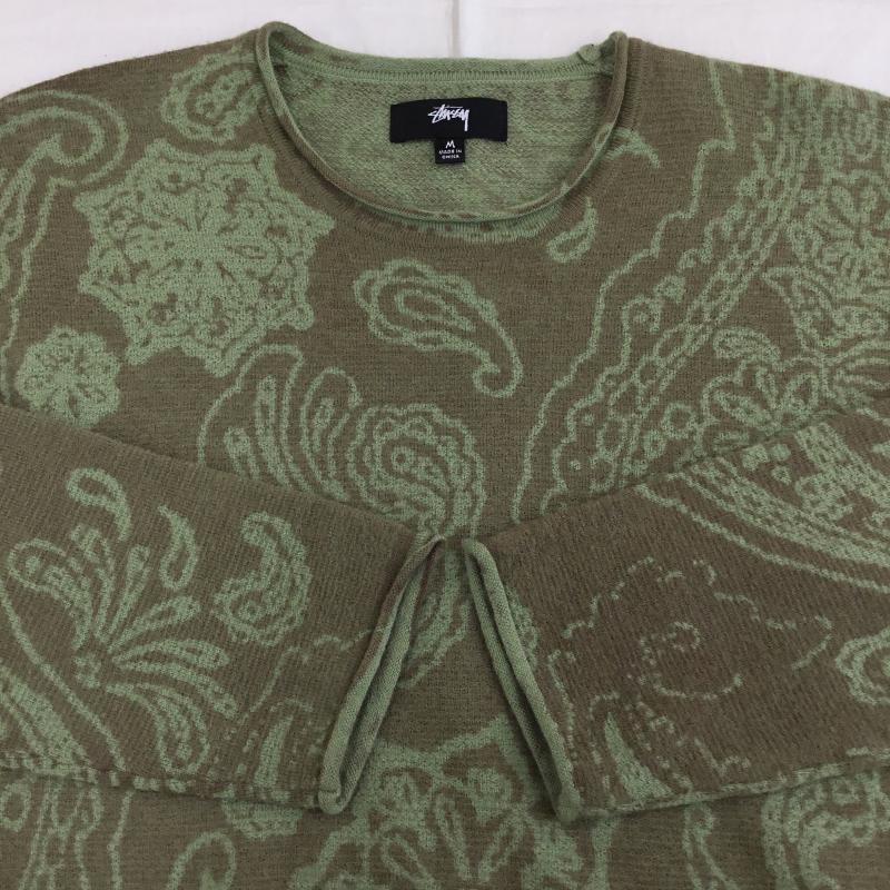 ステューシー STUSSY ニット、セーター 長袖 PAISLEY SWEATER ペーズリーセーター M ペイズリー 緑 / グリーン / メンズ USED 古着 中古 10135820