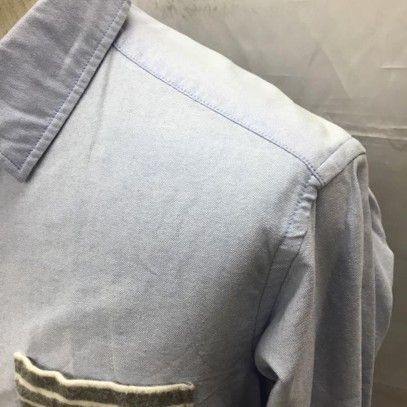 グローバルワーク GLOBAL WORK シャツ、ブラウス 長袖 長袖シャツ カラーシャツ ポケットシャツ 長袖カットソー M ボーダー柄 水色 / ライトブルー /  メンズ USED 古着 中古 10108818