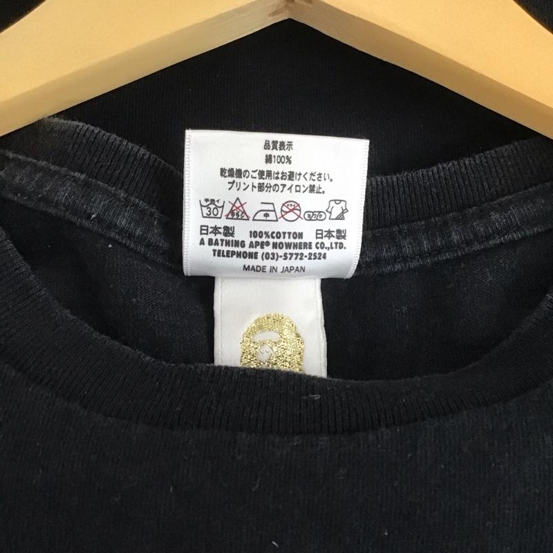 ベイプ BAPE Tシャツ 半袖 半袖カットソー プリントTシャツ クルーネックカットソー XS プリント 黒 / ブラック / レディース USED 古着 中古 10109164