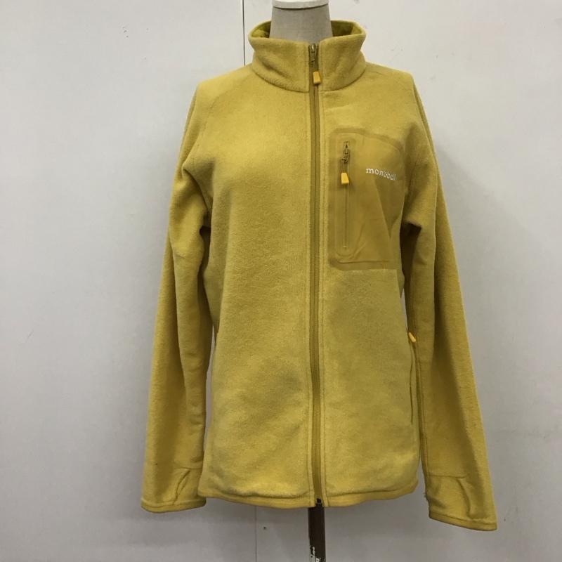 モンベル mont-bell ジャケット、上着 ジャケット、ブレザー 1106592 クリマプラス100ジャケット フリース L ロゴ、文字 黄 / イエロー / レディース USED 古着 中古 10119395