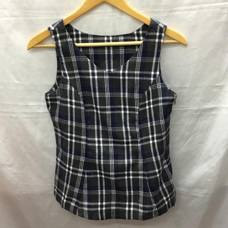 セシルマクビー CECIL McBEE トップス トップス ノースリーブ FST16144 M チェック ダークグレー / ダークグレー / X 白 / ホワイト / X 紺 / ネイビー / レディース USED 古着 中古 10118175